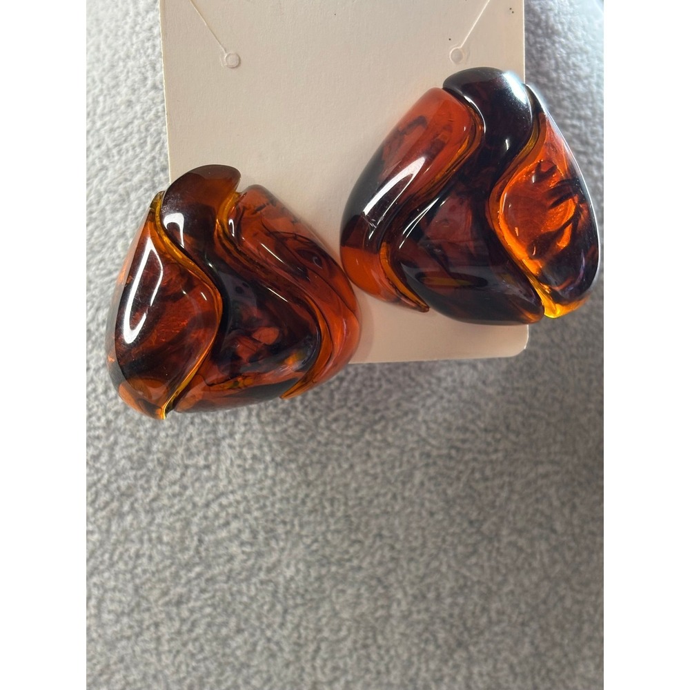 #8  Amber-style Clip-on Earrings